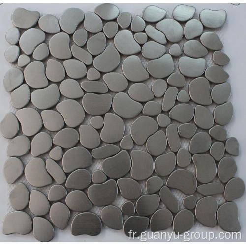 Mosaïque en acier inoxydable design ovale couleur argent